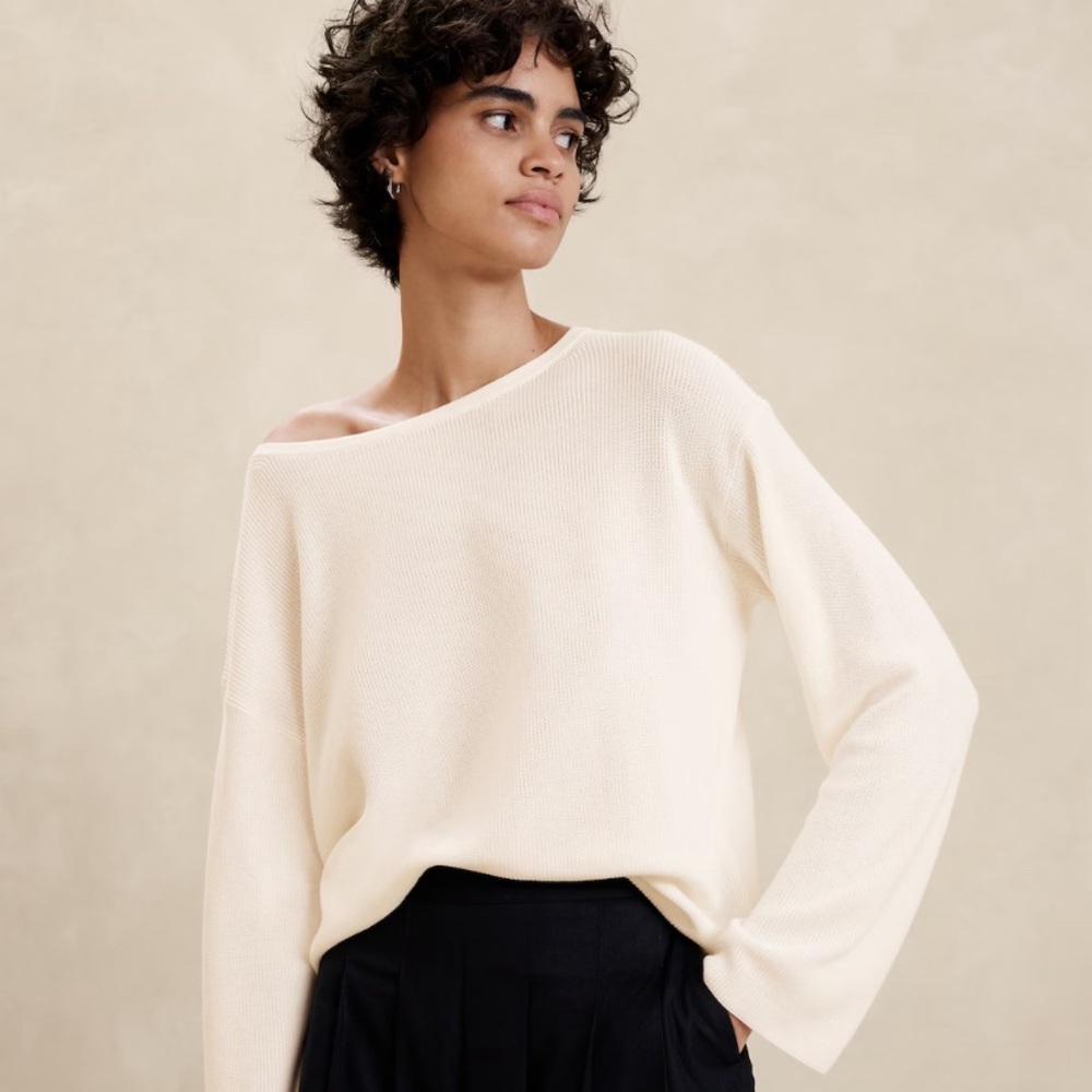Banana Republic Cotton Boatneck Sweater NWT